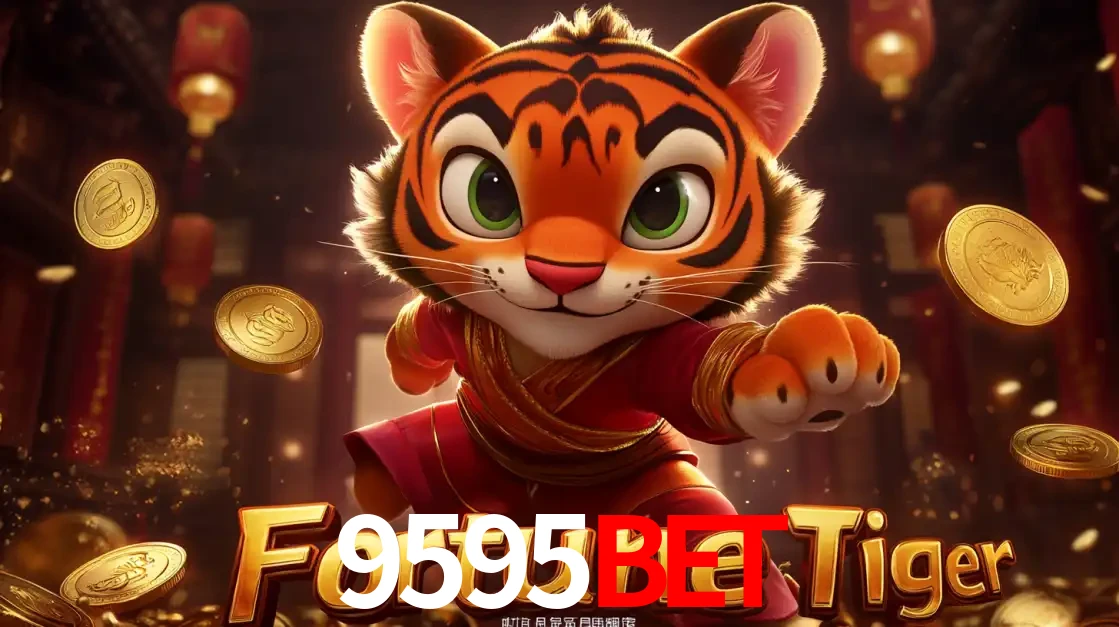 O carismático mascote do jogo de slot Fortune Tiger, um tigre fofo em pose de artes marciais, pronto para trazer sorte e multiplicadores de ganhos no cassino online 9595bet.