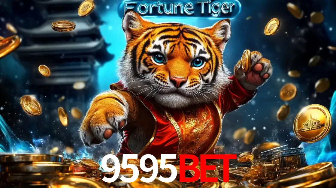 Imagem promocional do jogo de slot Fortune Tiger, com um tigre majestoso em traje tradicional cercado por uma fortuna em moedas de ouro, disponível agora no cassino 9595bet.